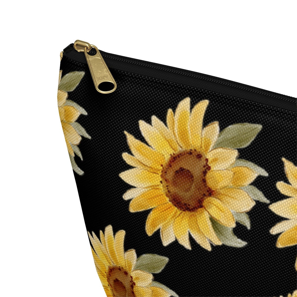 Sunflower Makeup Bag / Floral Cosmetic Bag / Watercolor Sunflower