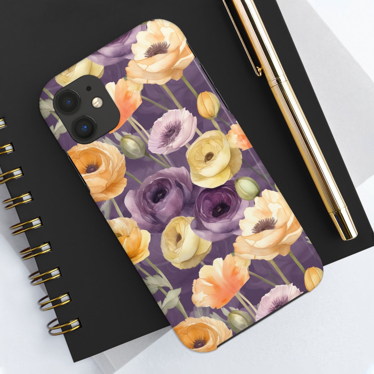 Purple Floral Iphone Case / Girl's Flower Iphone Case