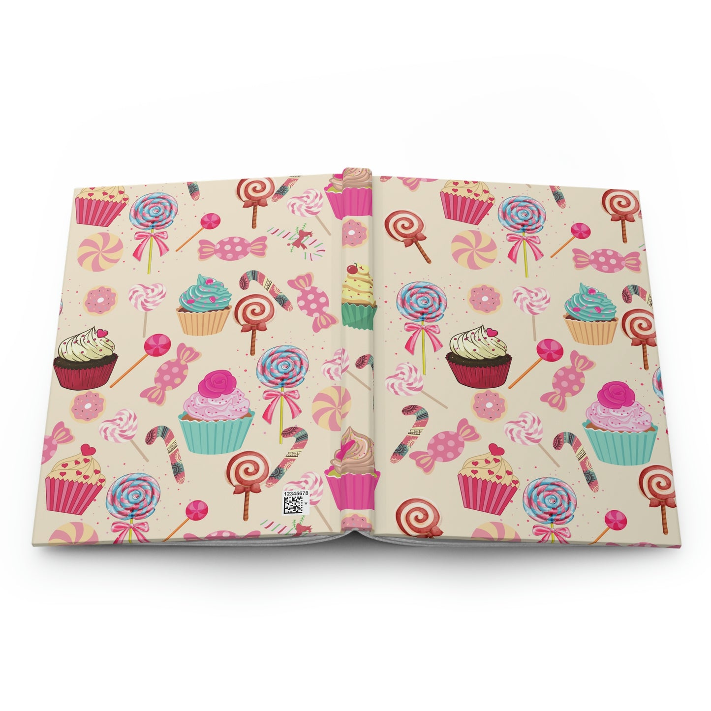 Pink Candy Hard Cover Journal / Cupcake Journal