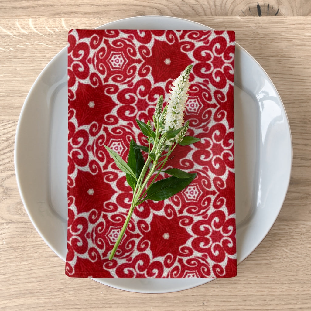 Christmas Napkins / Retro Red Cloth Napkins