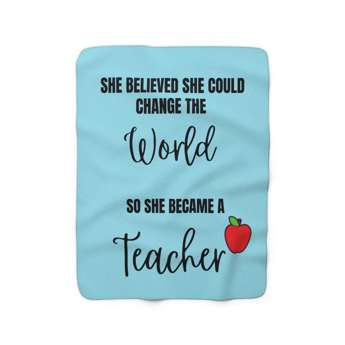 blue teacher sherpa blanket