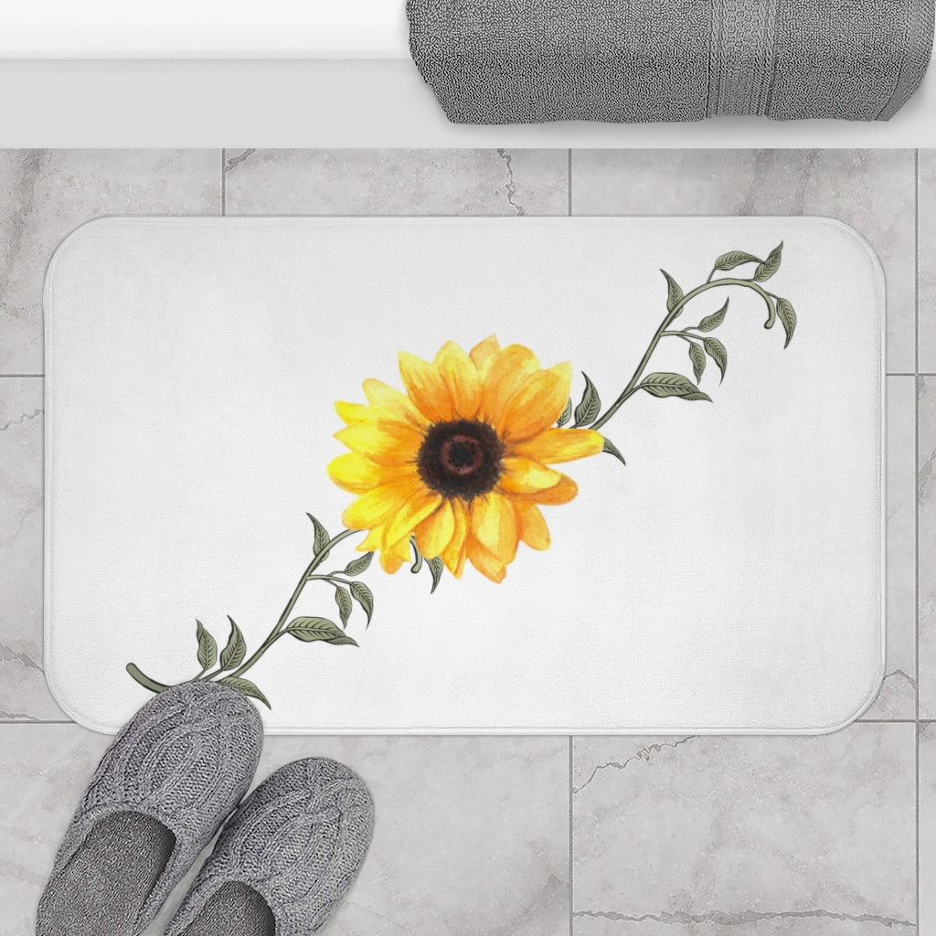 yellow sunflower bath mat