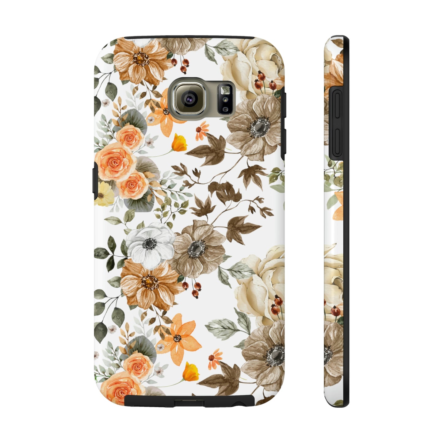 Orange Floral Iphone Case / Summer Iphone Case