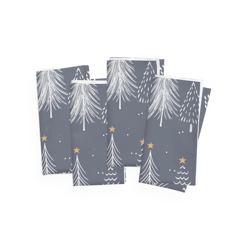 Christmas Napkins / Grey Holiday Dinner Napkins