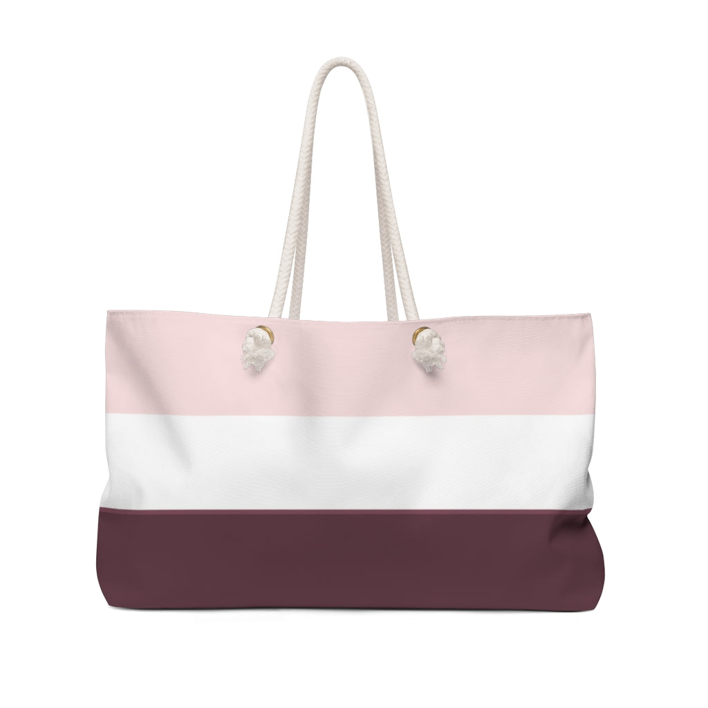 Personalized Weekender Bag / Women's Striped Travel Bag