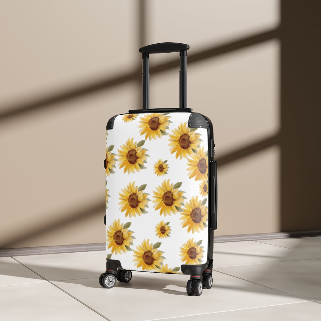 Sunflower Suitcase / Sunflower Luggage / Custom Suitcase