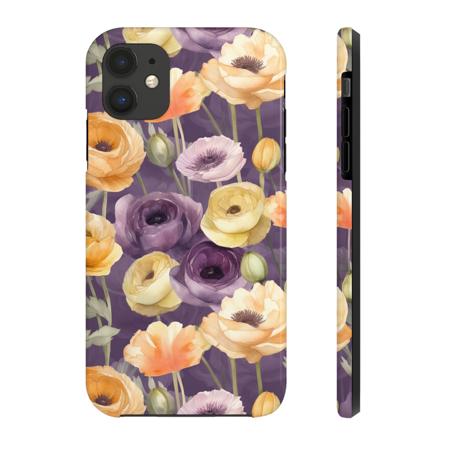 Purple Floral Iphone Case / Girl's Flower Iphone Case