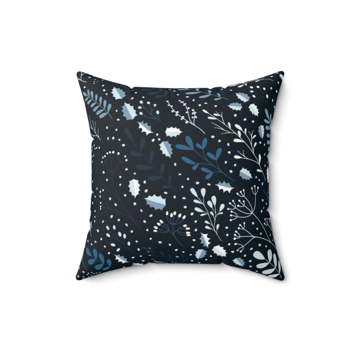 Navy Blue Leaf Pillow