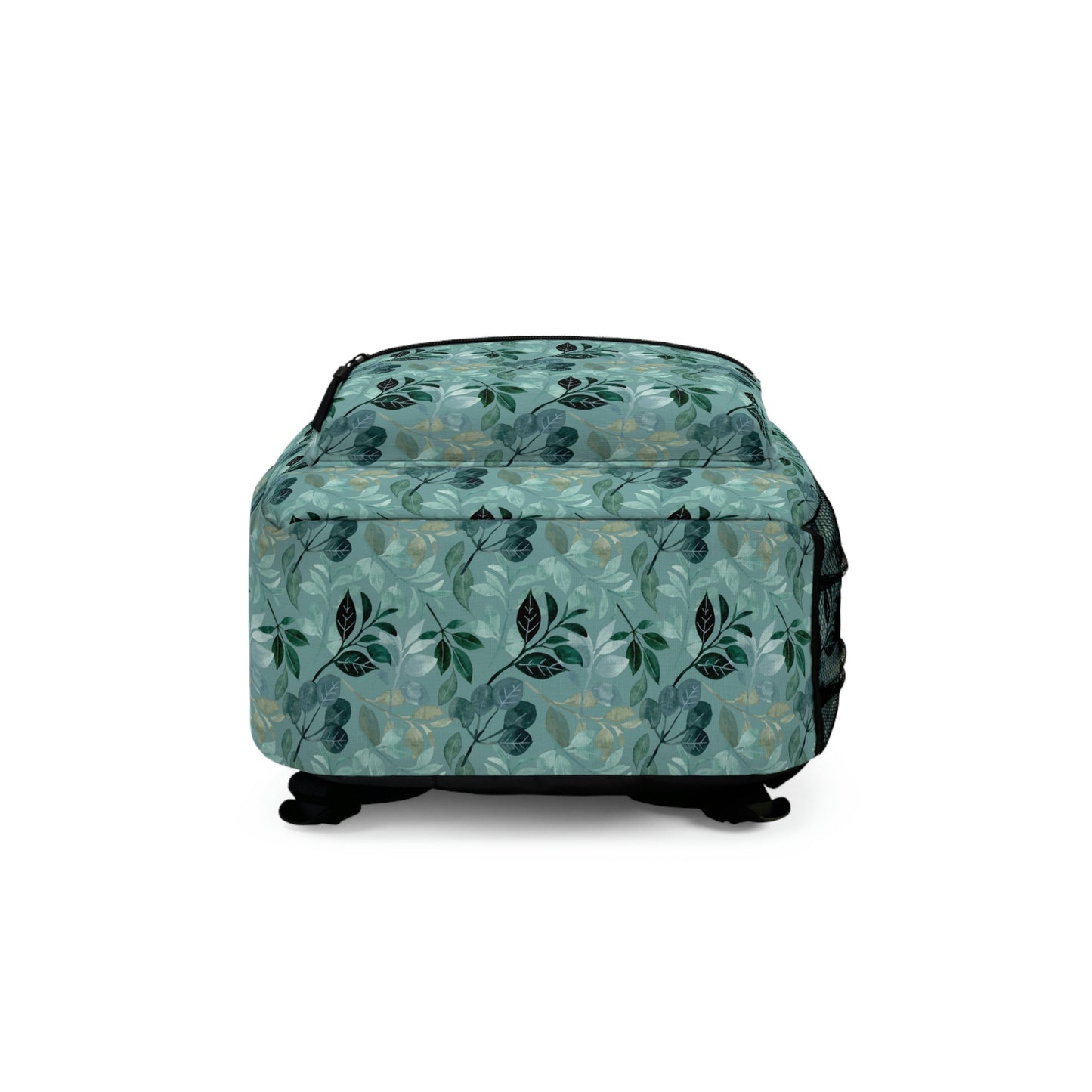 Teal Backpack / Leaf Print Backpack / Carry On Bag