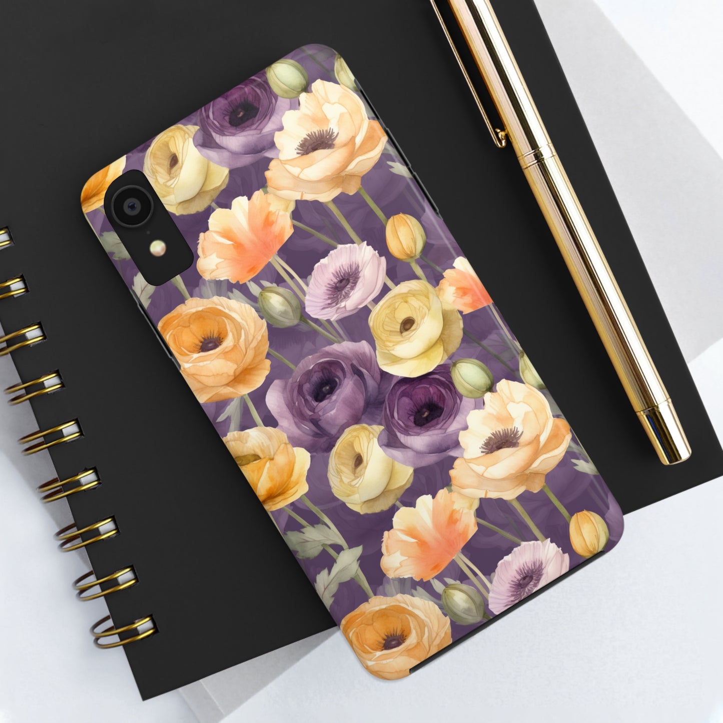 Purple Floral Iphone Case / Girl's Flower Iphone Case