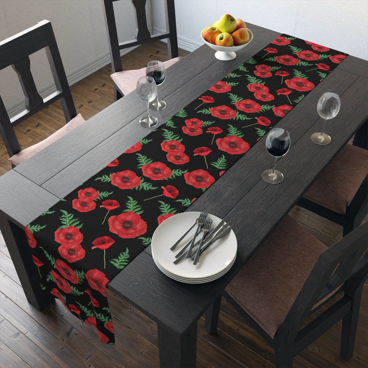 Red Poppy Table Runner