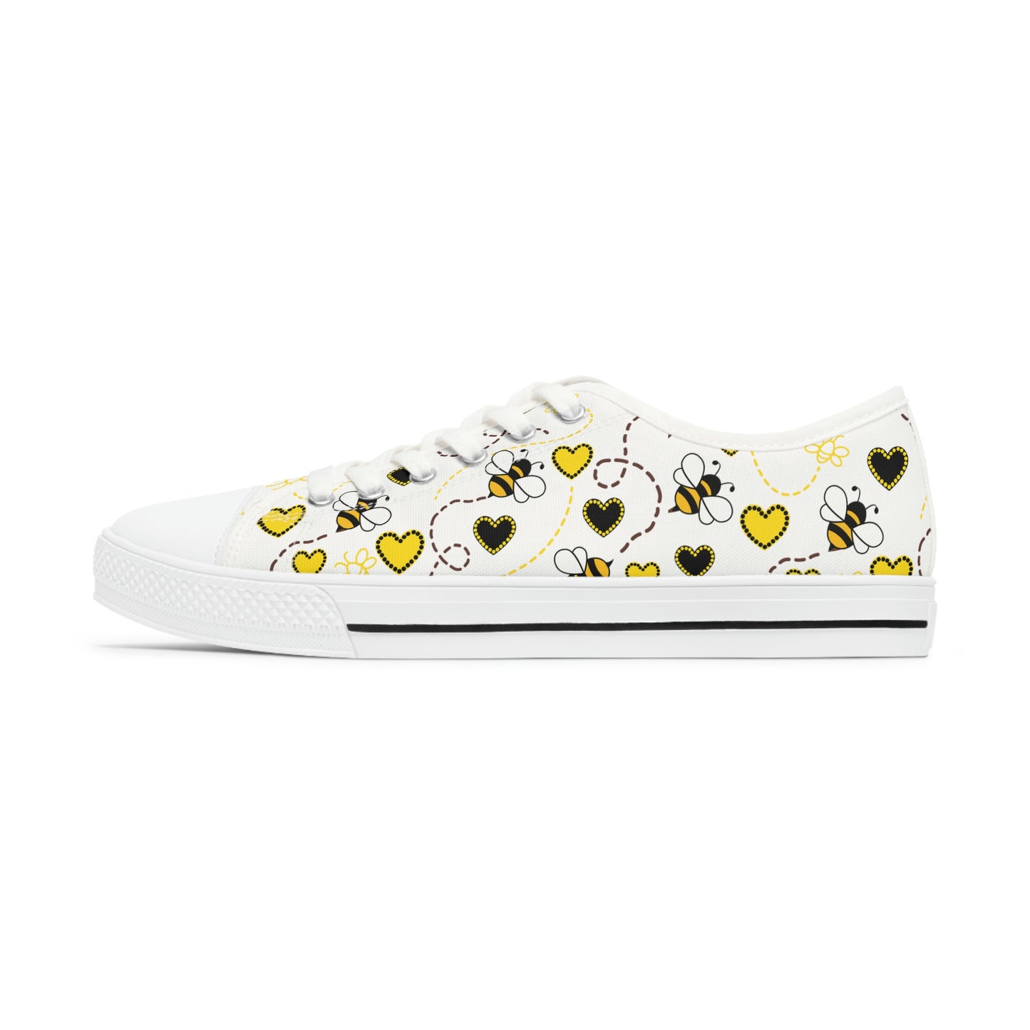 Women's Low Top Sneakers . / Custom Honey Bee Print