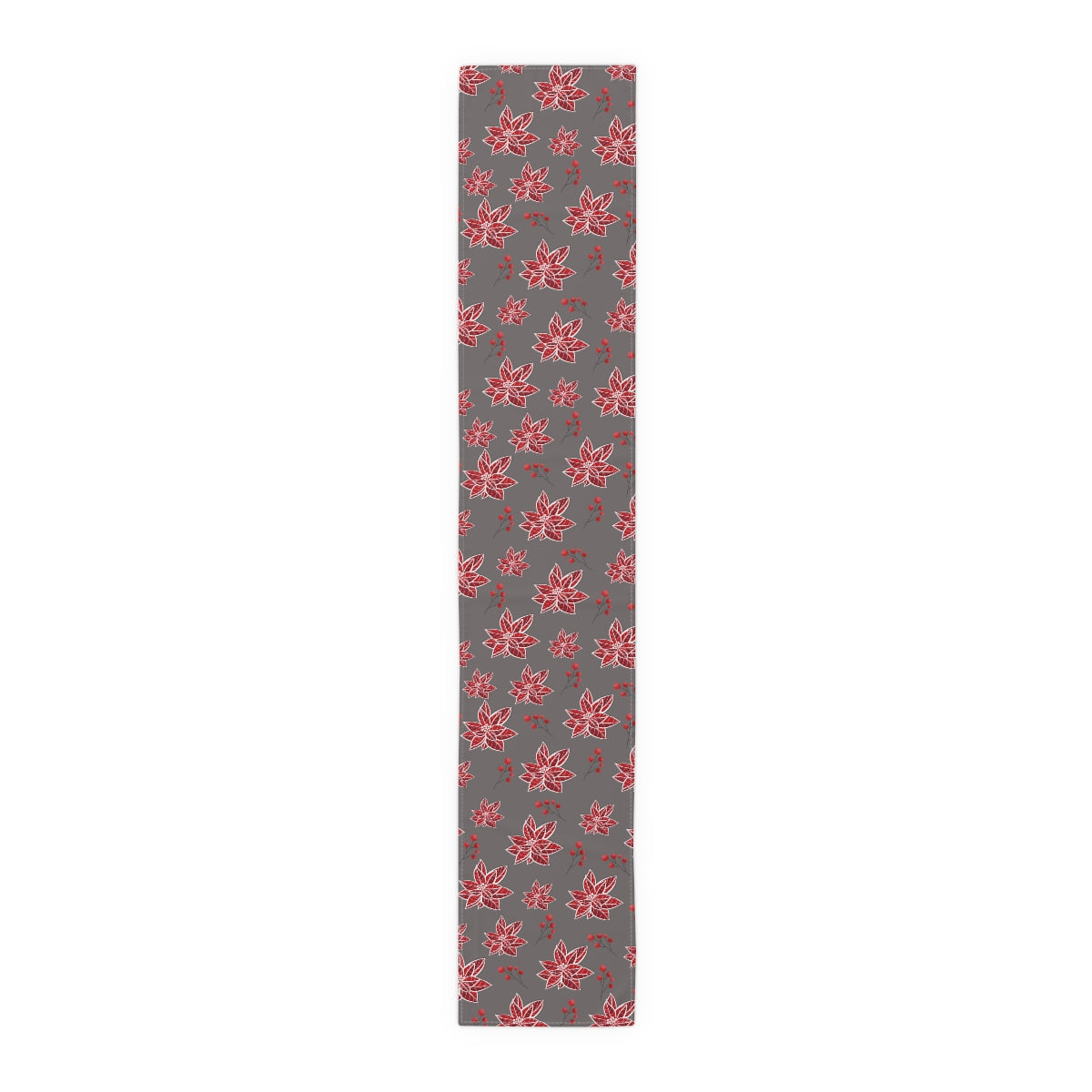 red poinsettia table runner for christmas dinner