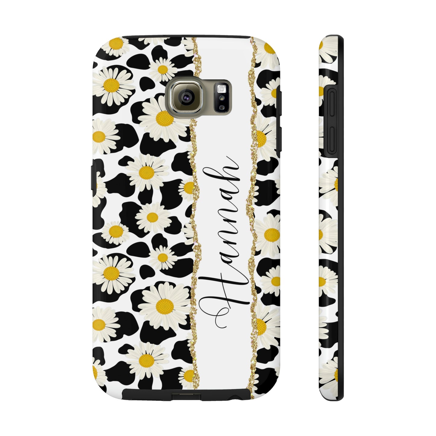 Personalized Cow Print and Daisy Iphone Case