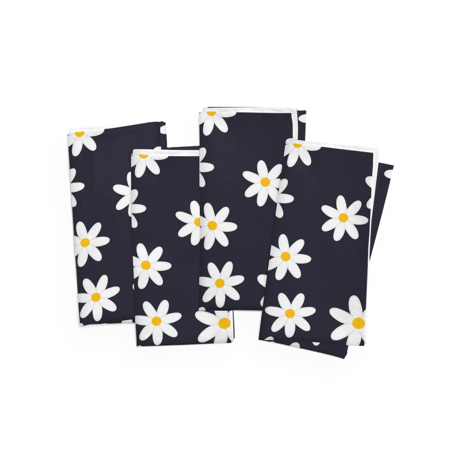Daisy Napkins / Summer Napkins / Navy Blue Napkins