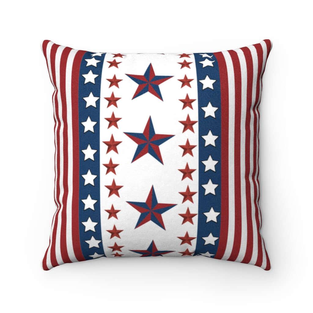 independence day pillow with stars and stripes for the usa