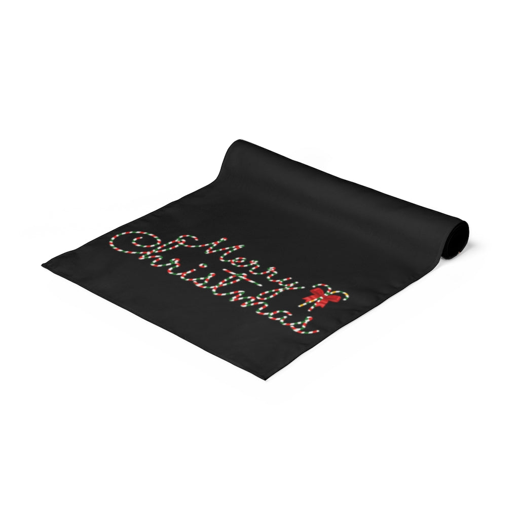 Candy Cane Table Runner / Black Christmas Table Runner / Candy Cane Decor