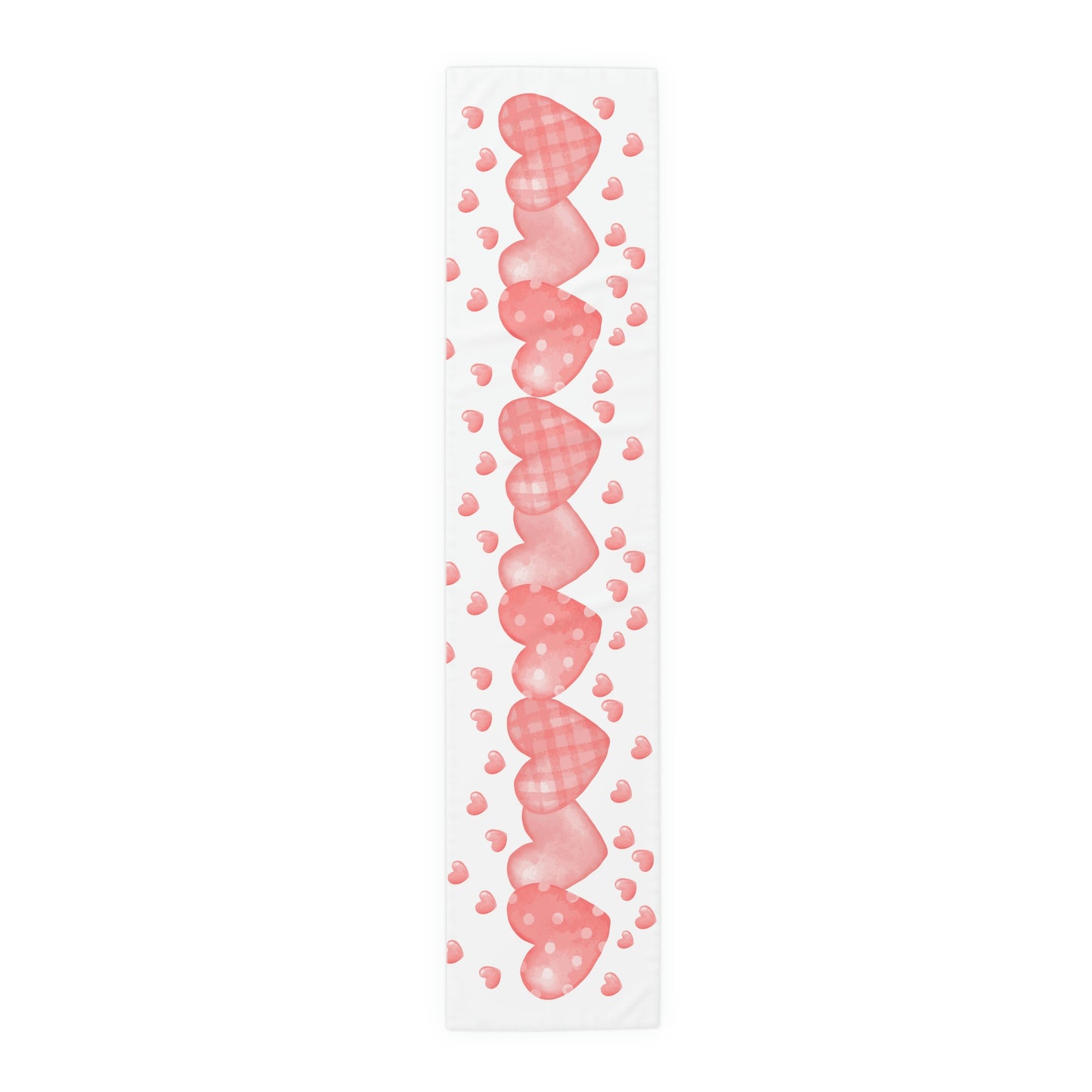 Pink Heart Valentines Day Table Runner