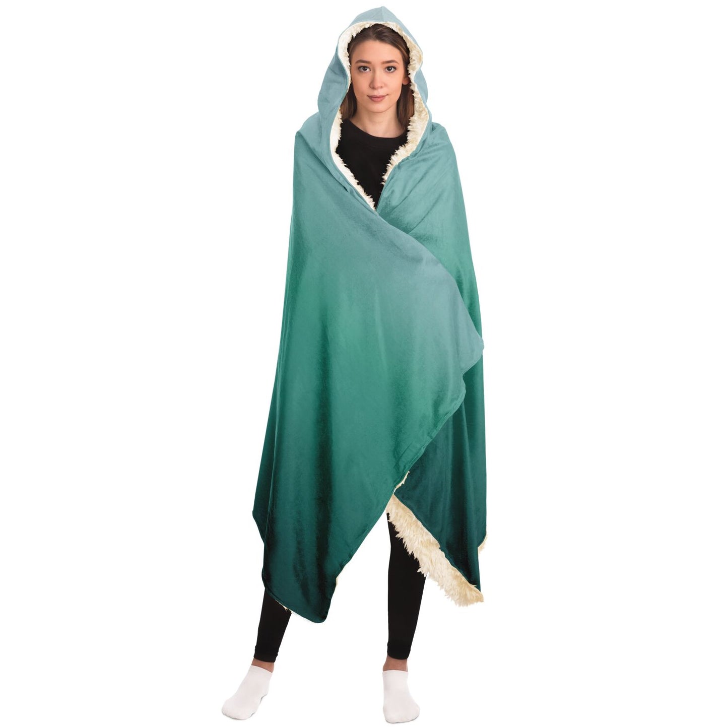 Personalized Hooded Blanket / Green Fade Blanket