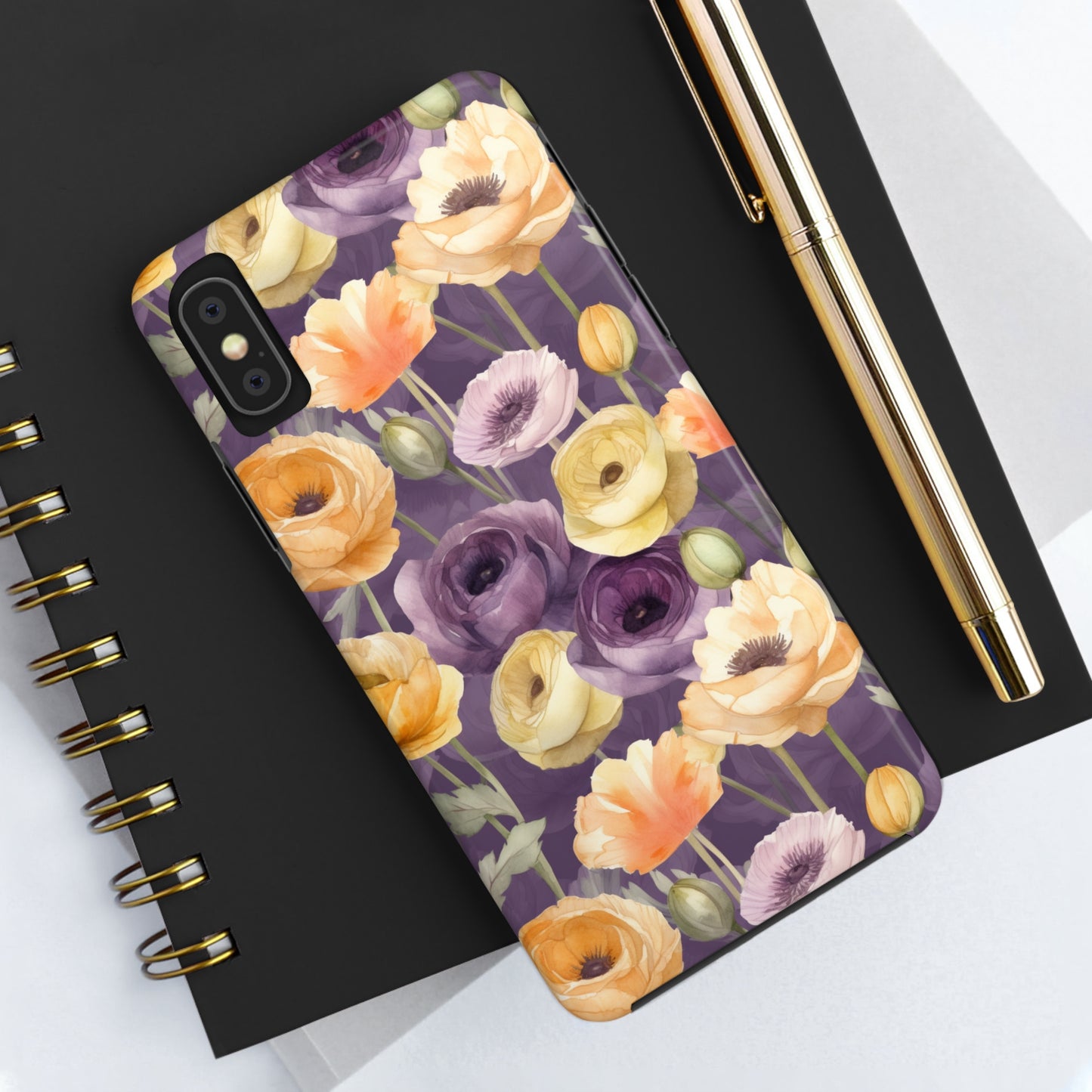 Purple Floral Iphone Case / Girl's Flower Iphone Case