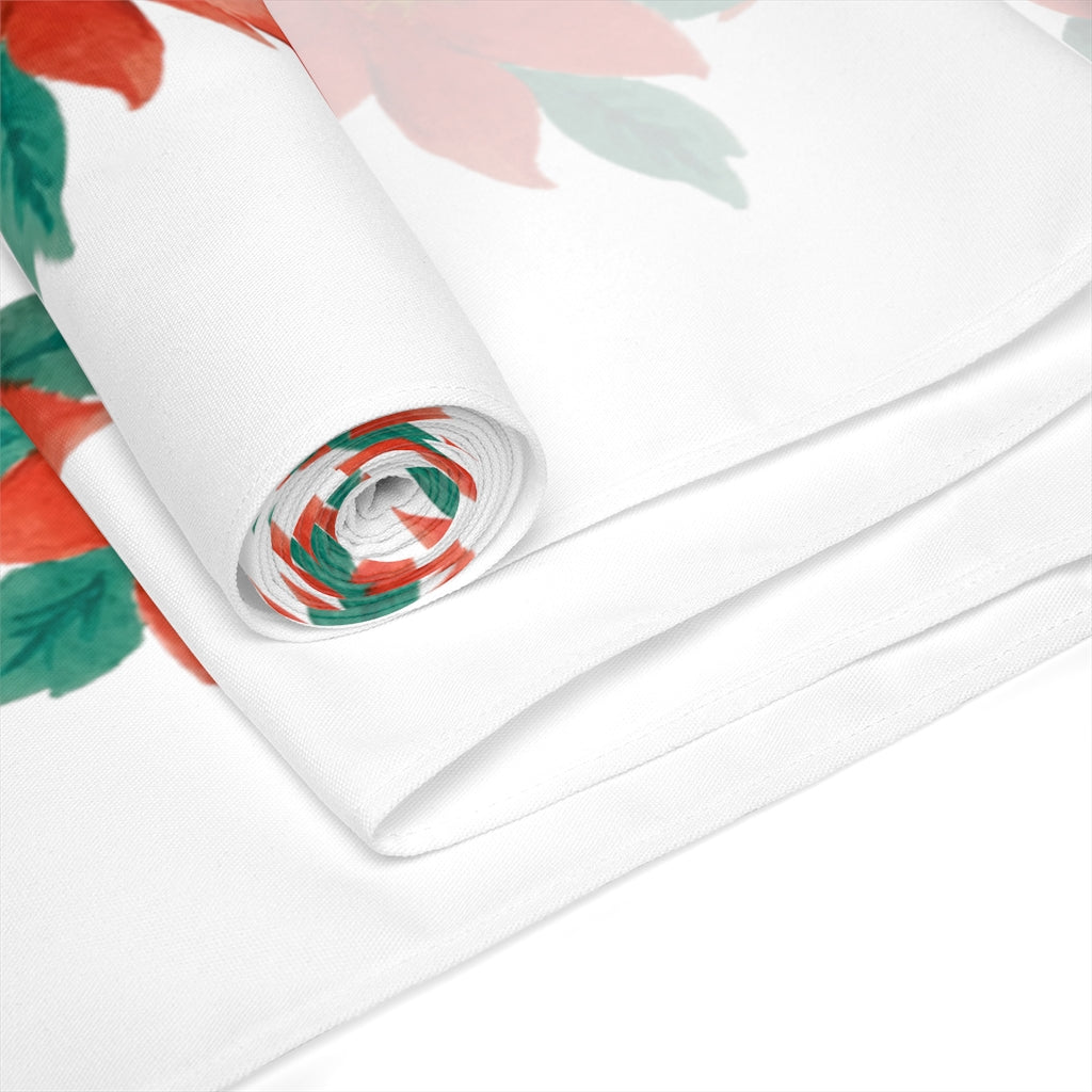 Poinsettia Table Runner / Christmas Table Runner / Poinsettia Decor