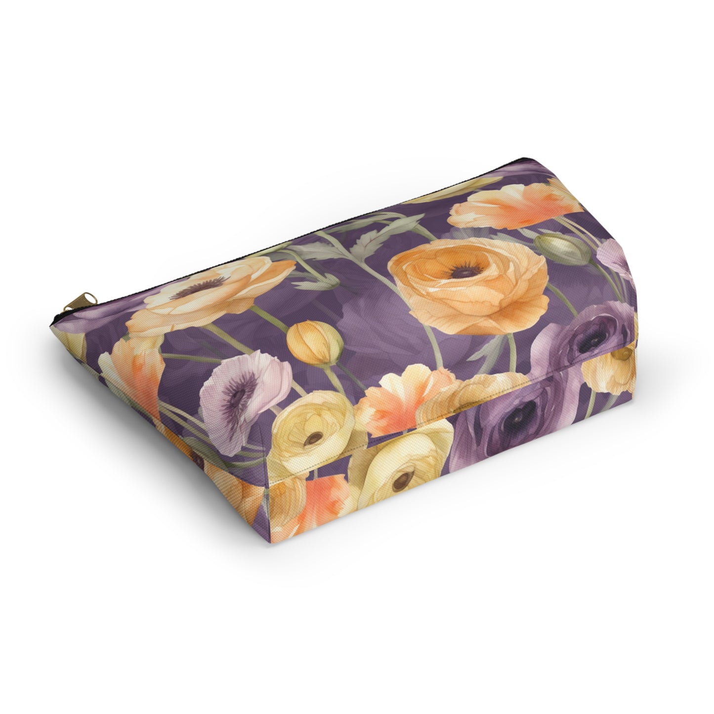 Floral Makeup Bag / Purple Cosmetic Bag