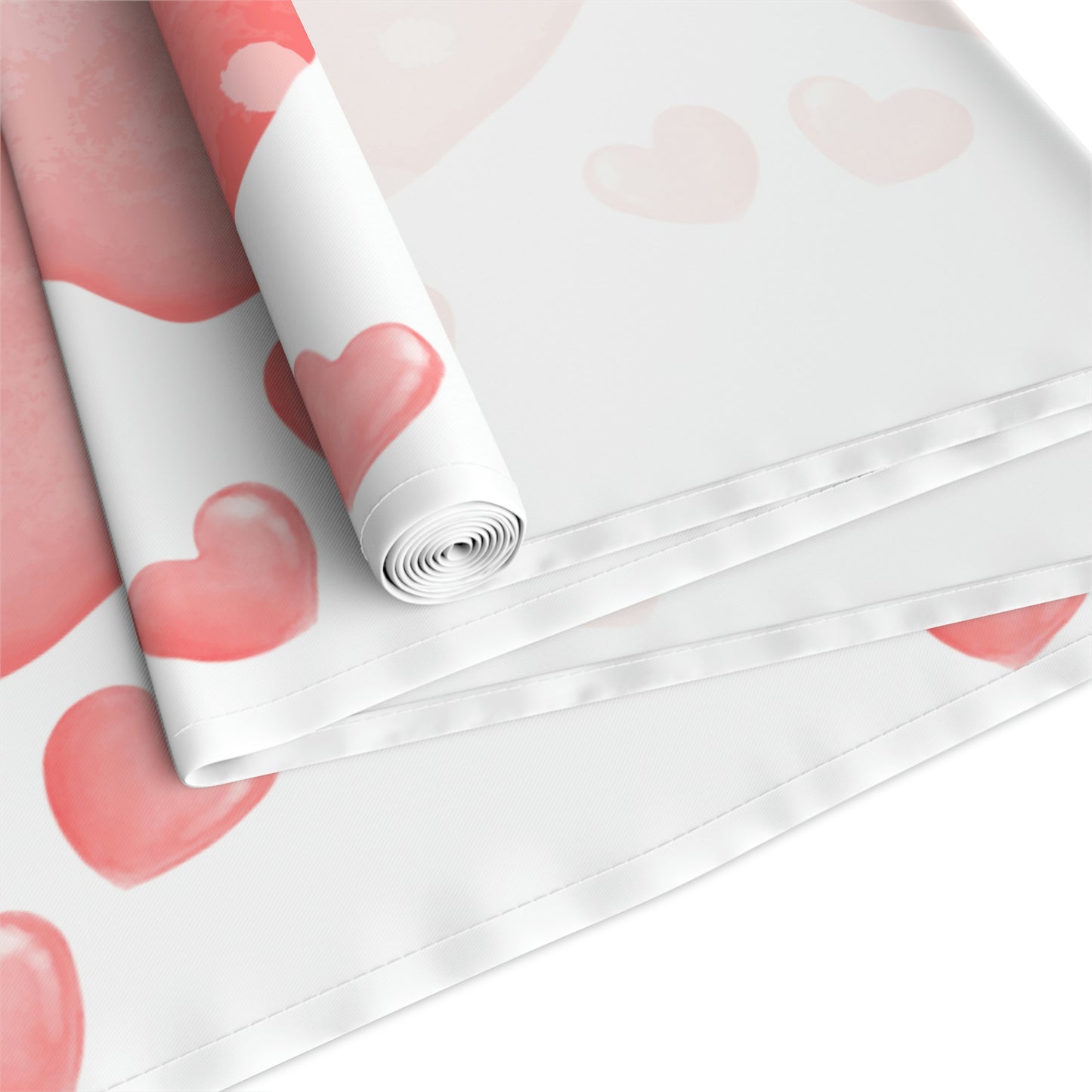 Pink Heart Valentines Day Table Runner