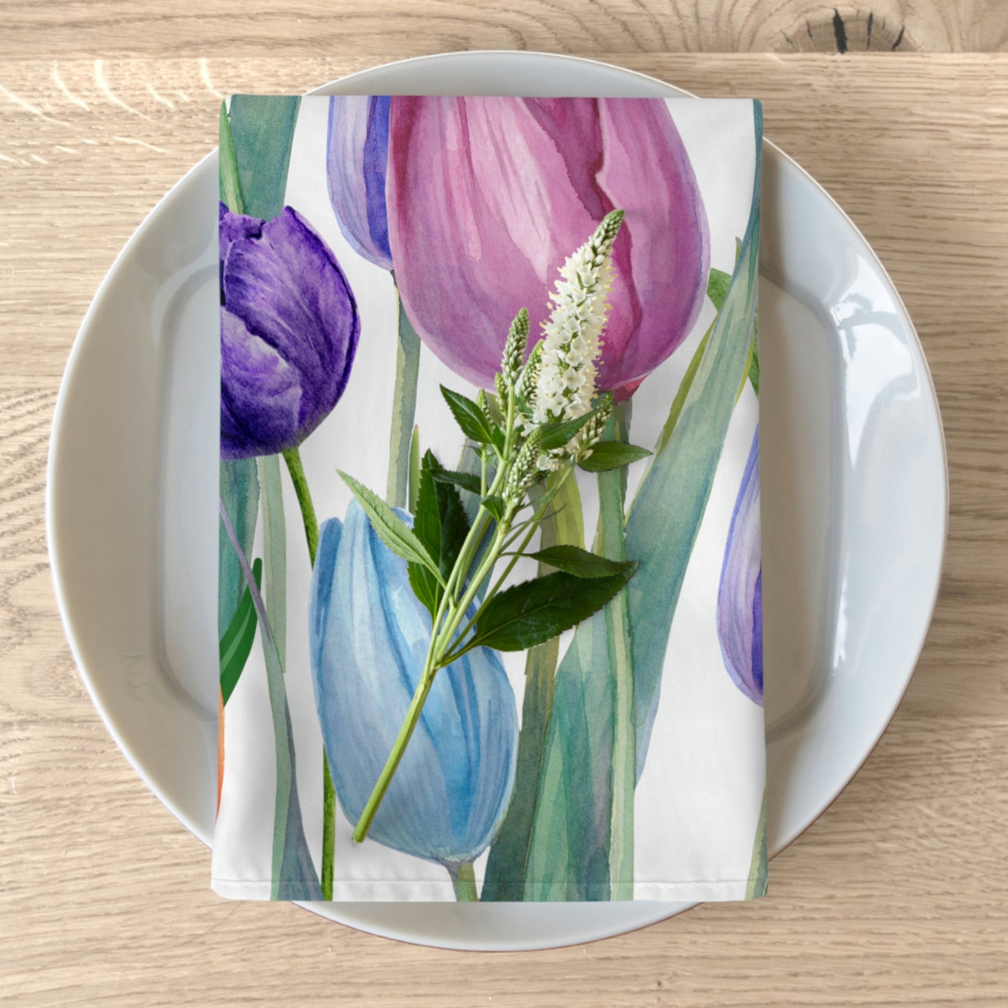 Tulip Print Cloth Napkins / Set of 4