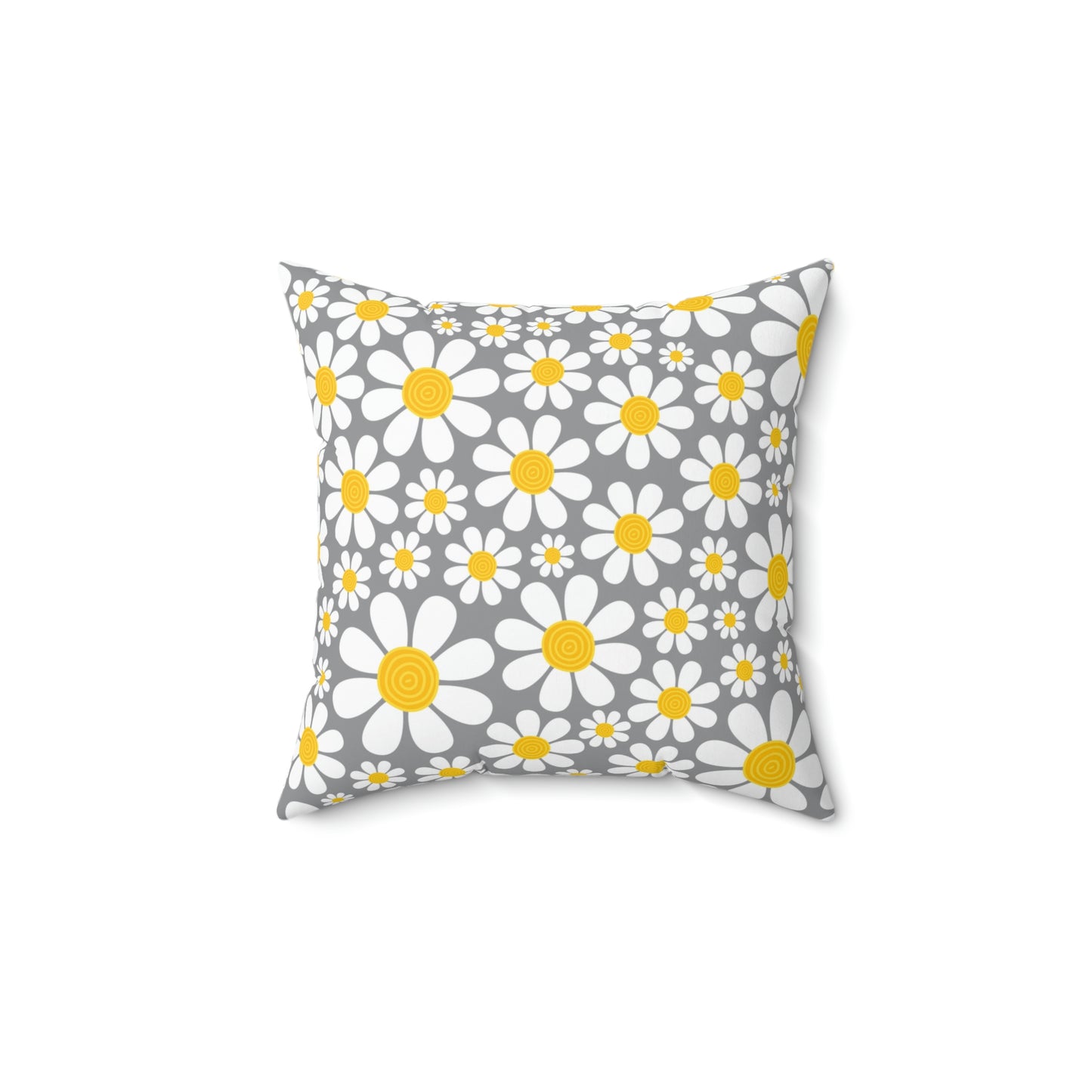 Daisy Throw Pillow / Grey Daisy Cushion