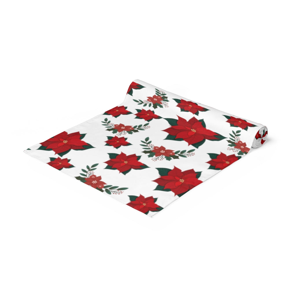 Christmas Poinsettia Table Runner