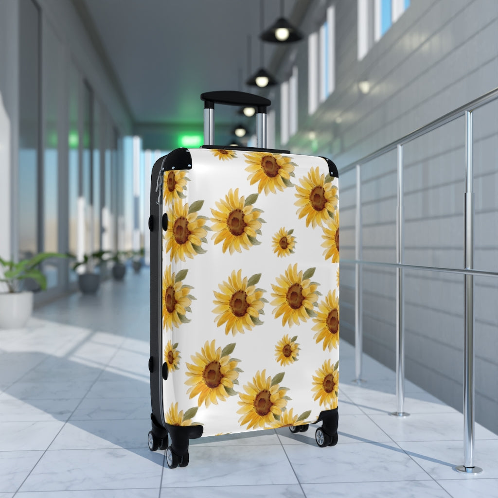 Sunflower Suitcase / Sunflower Luggage / Custom Suitcase