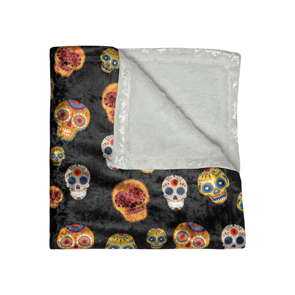 Halloween Skull Blanket / Crushed Velvet Blanket