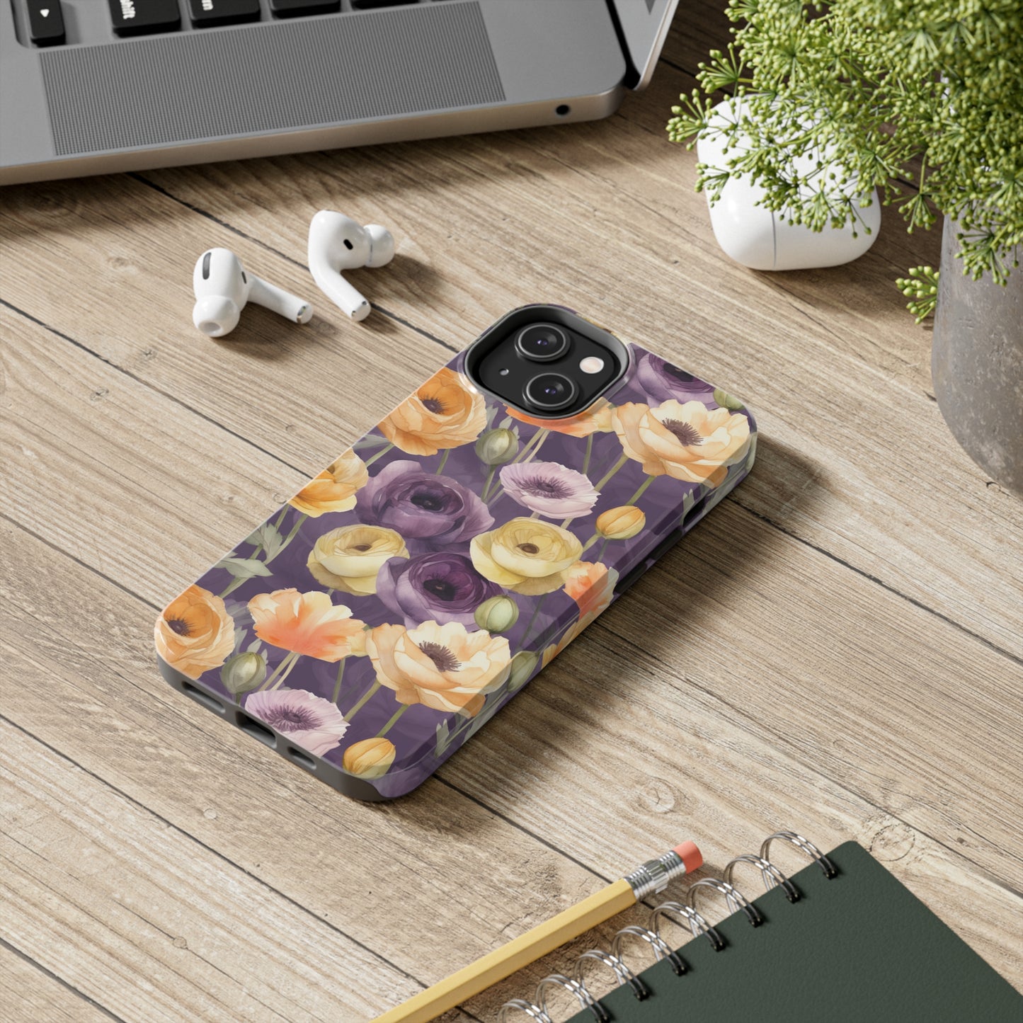 Purple Floral Iphone Case / Girl's Flower Iphone Case