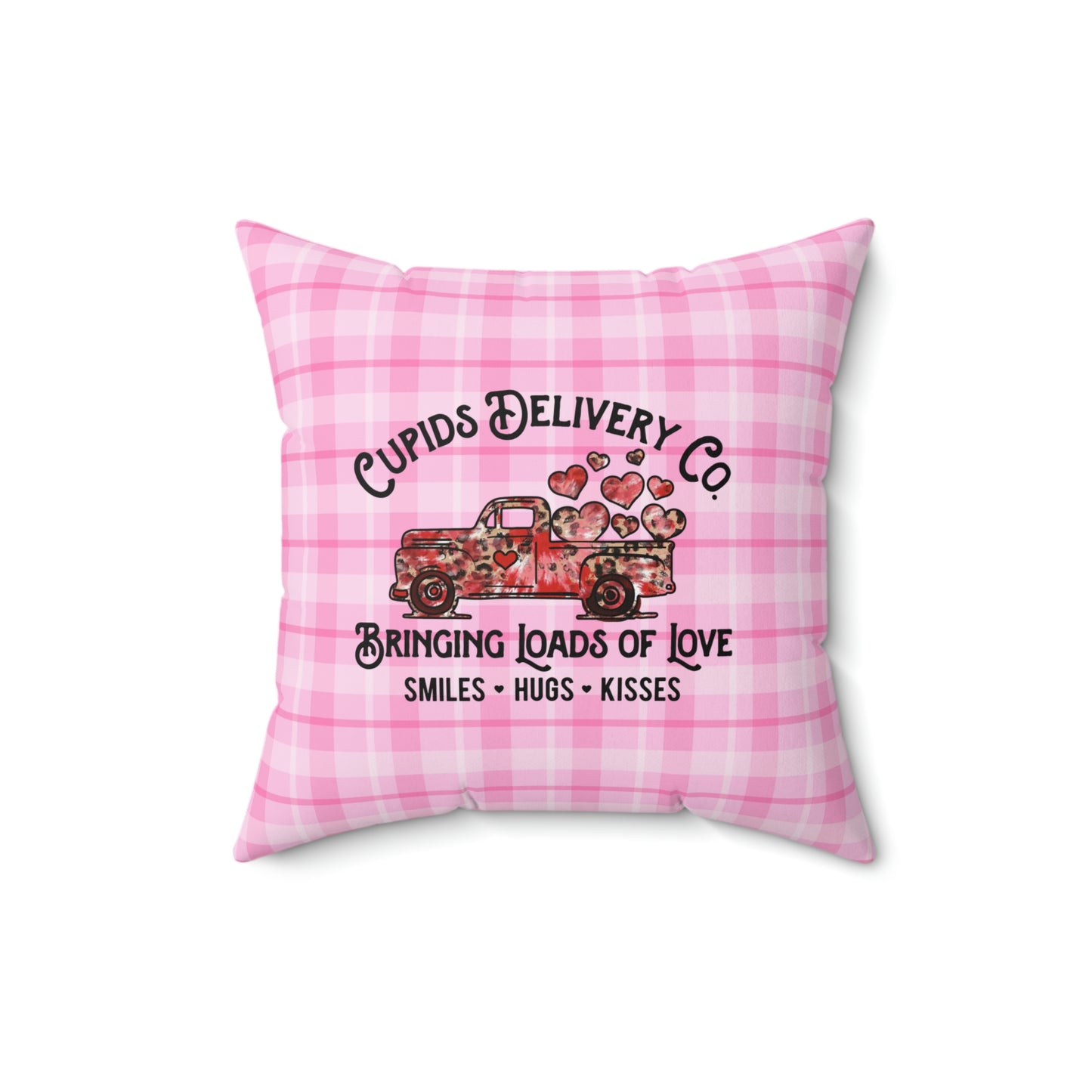 Valentine's Day Pillow / Valentine's Day Decor / Pink Plaid Decor / Valentine's Day Cushion