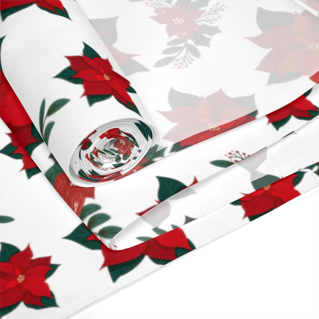 Christmas Poinsettia Table Runner