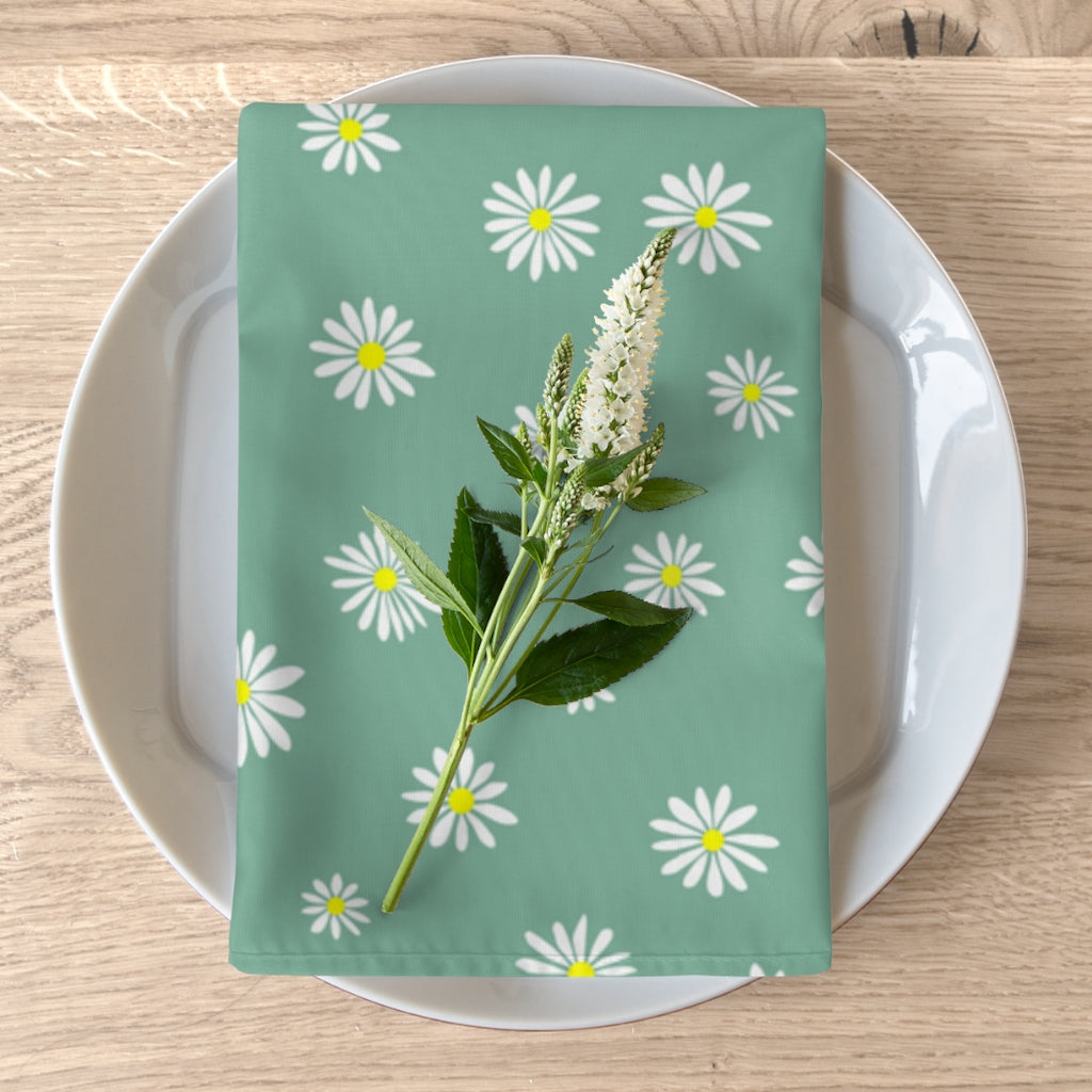 daisy dinner napkins, made of cloth these napkins are reusable