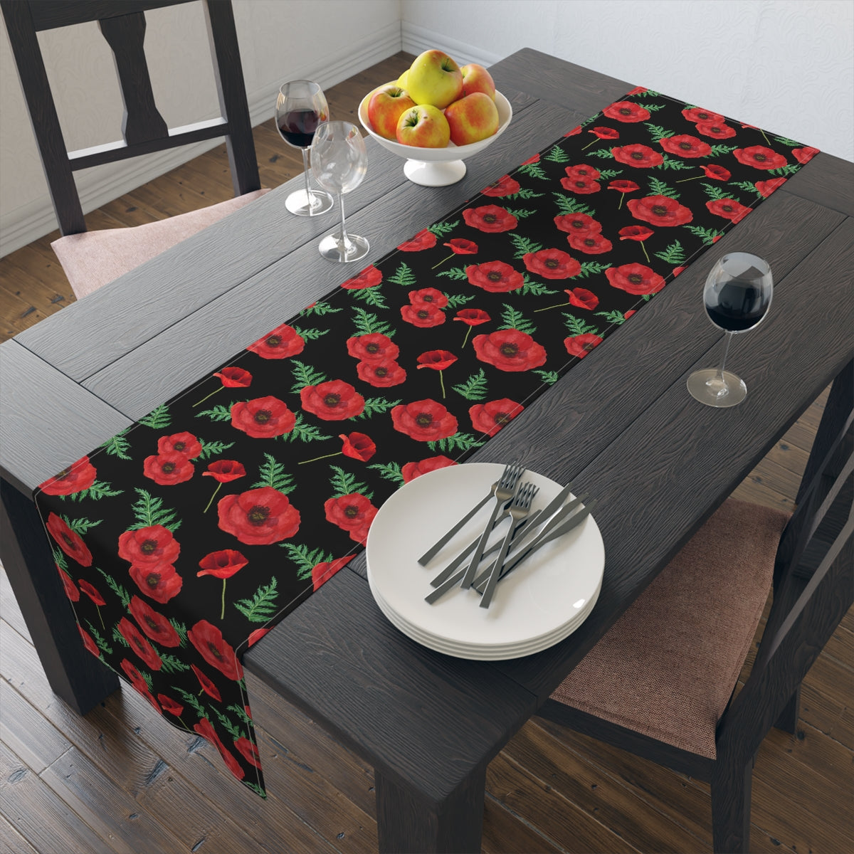 Red Poppy Table Runner