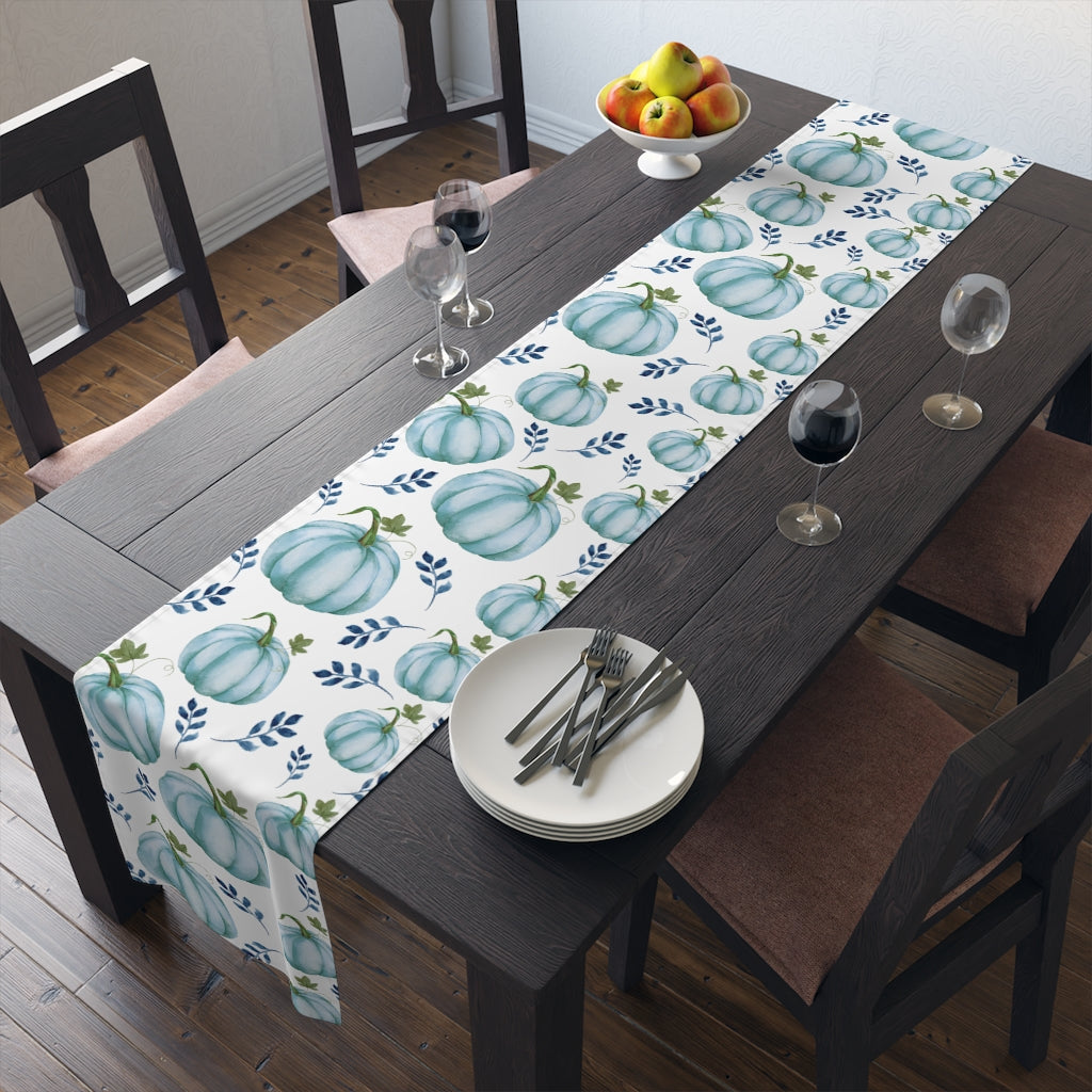 Blue Pumpkin Table Runner / Fall Table Decor