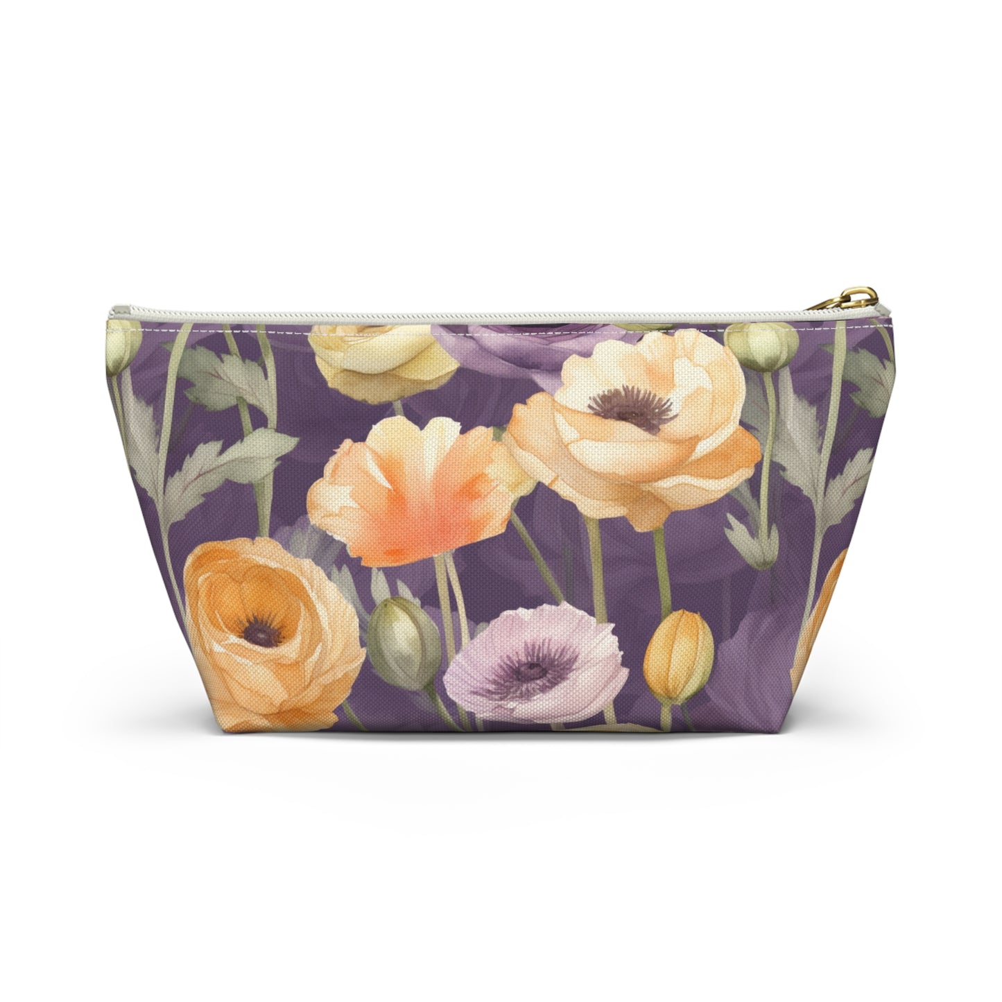 Floral Makeup Bag / Purple Cosmetic Bag