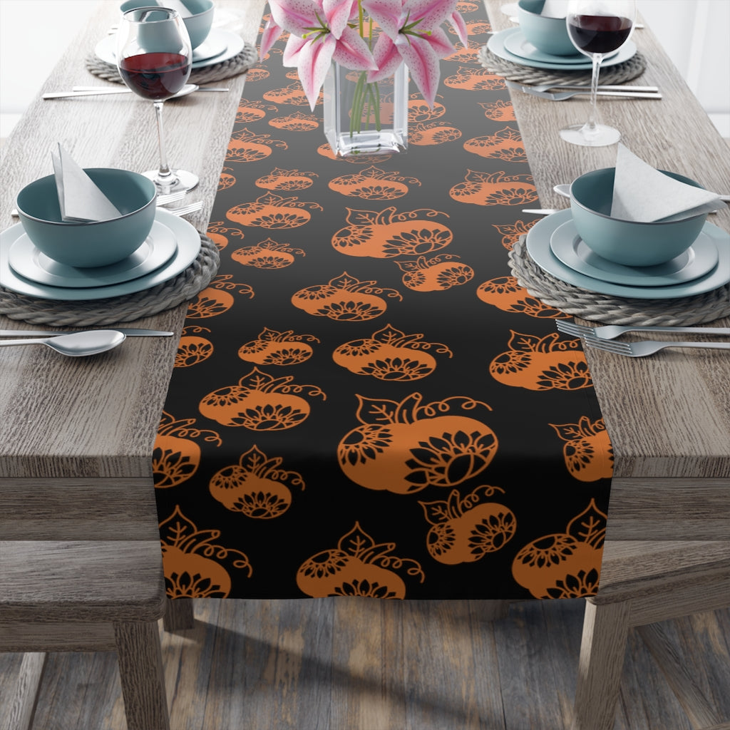 Pumpkin Table Runner, Halloween Table Runner, Fall Table Runner