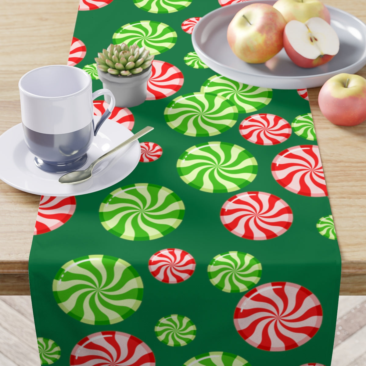 Christmas Candy Table Runner / Green Table Runner