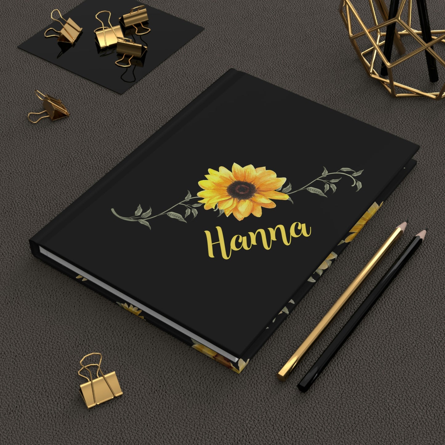 Personalized Name Sunflower Journal