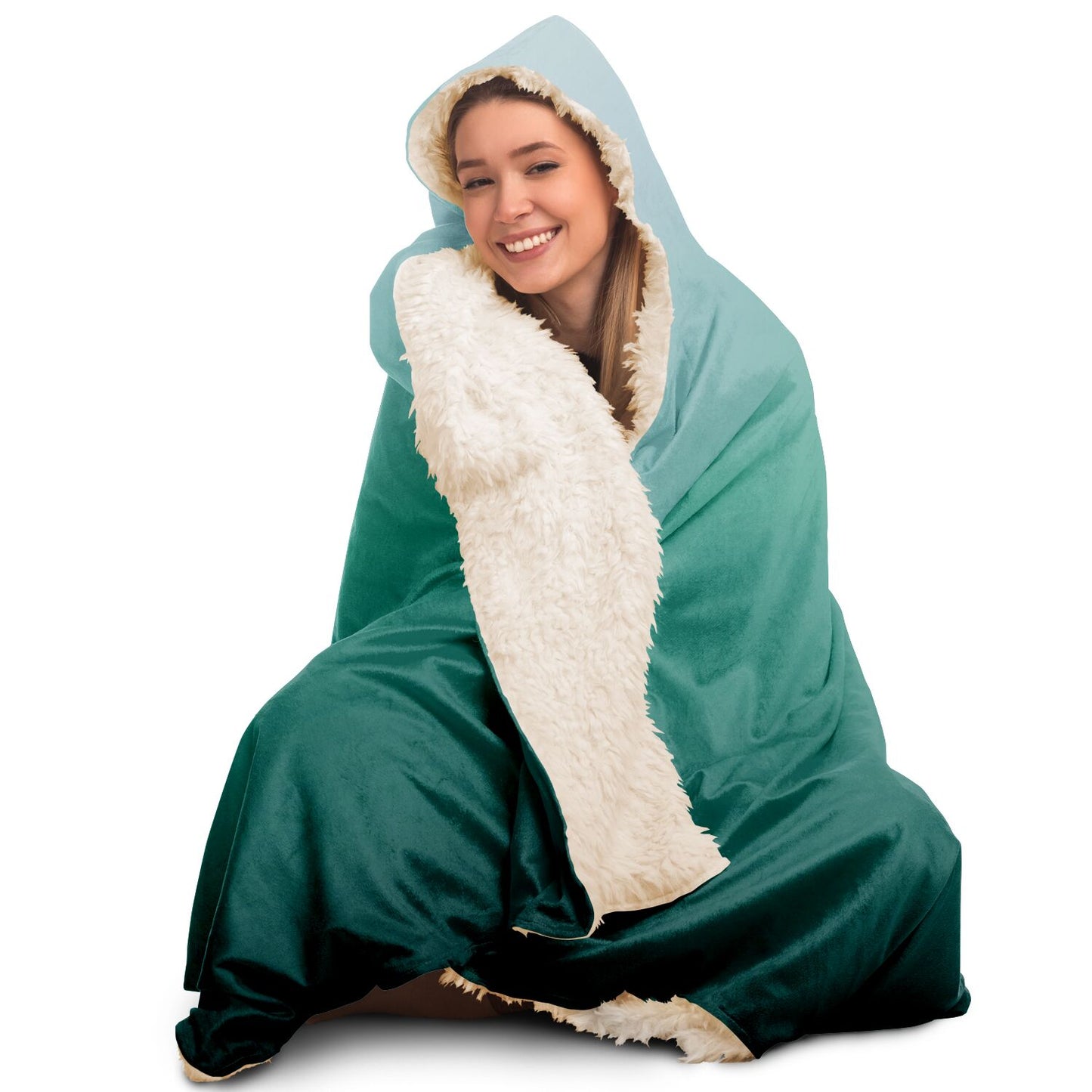 Personalized Hooded Blanket / Green Fade Blanket
