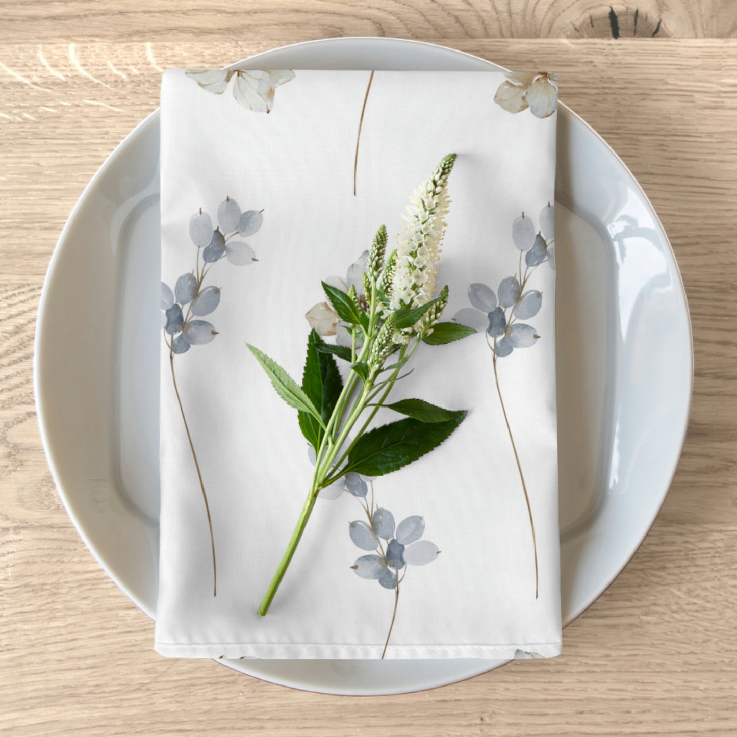 Floral Napkins / Spring Napkins / Grey Watercolor Floral Decor