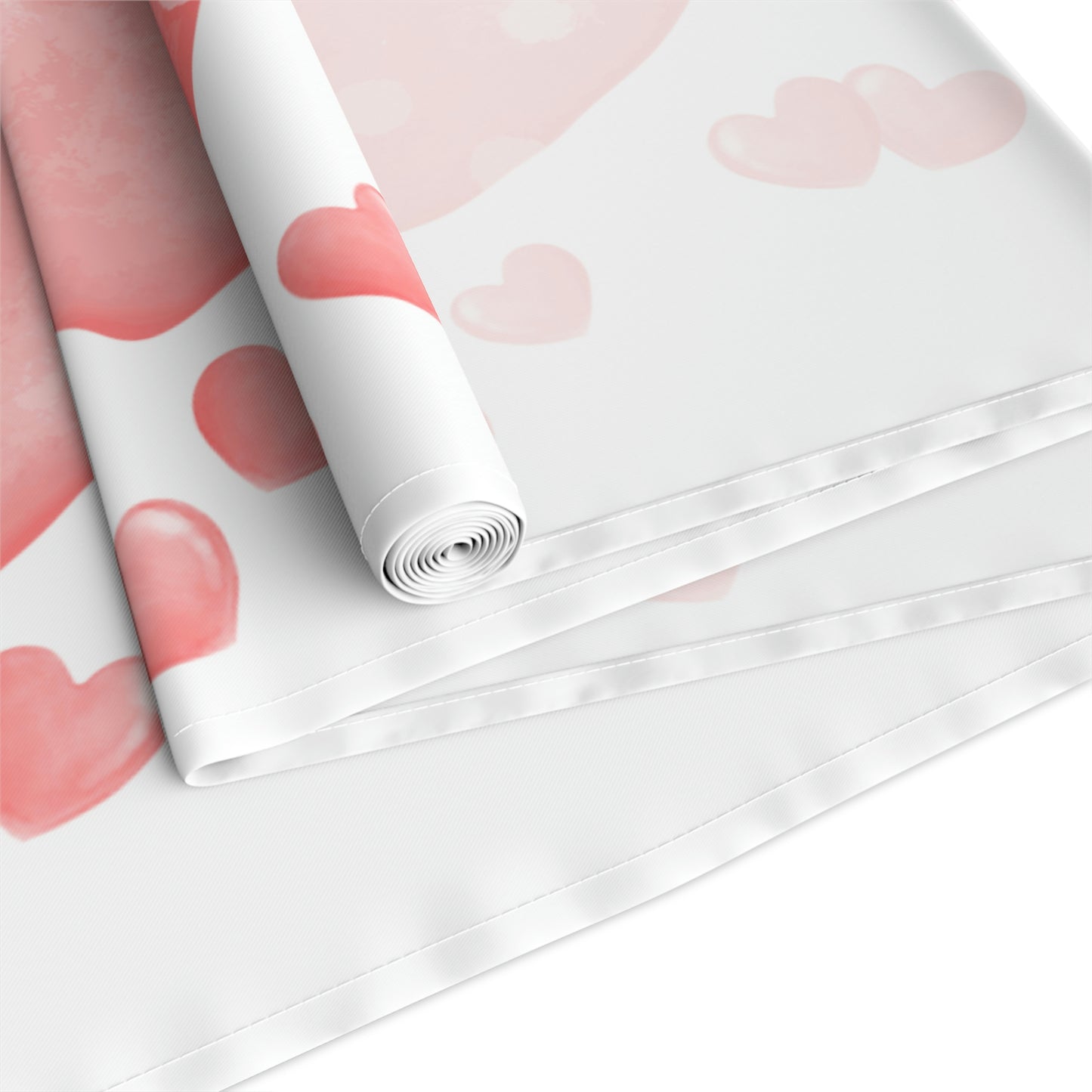 Pink Heart Valentines Day Table Runner