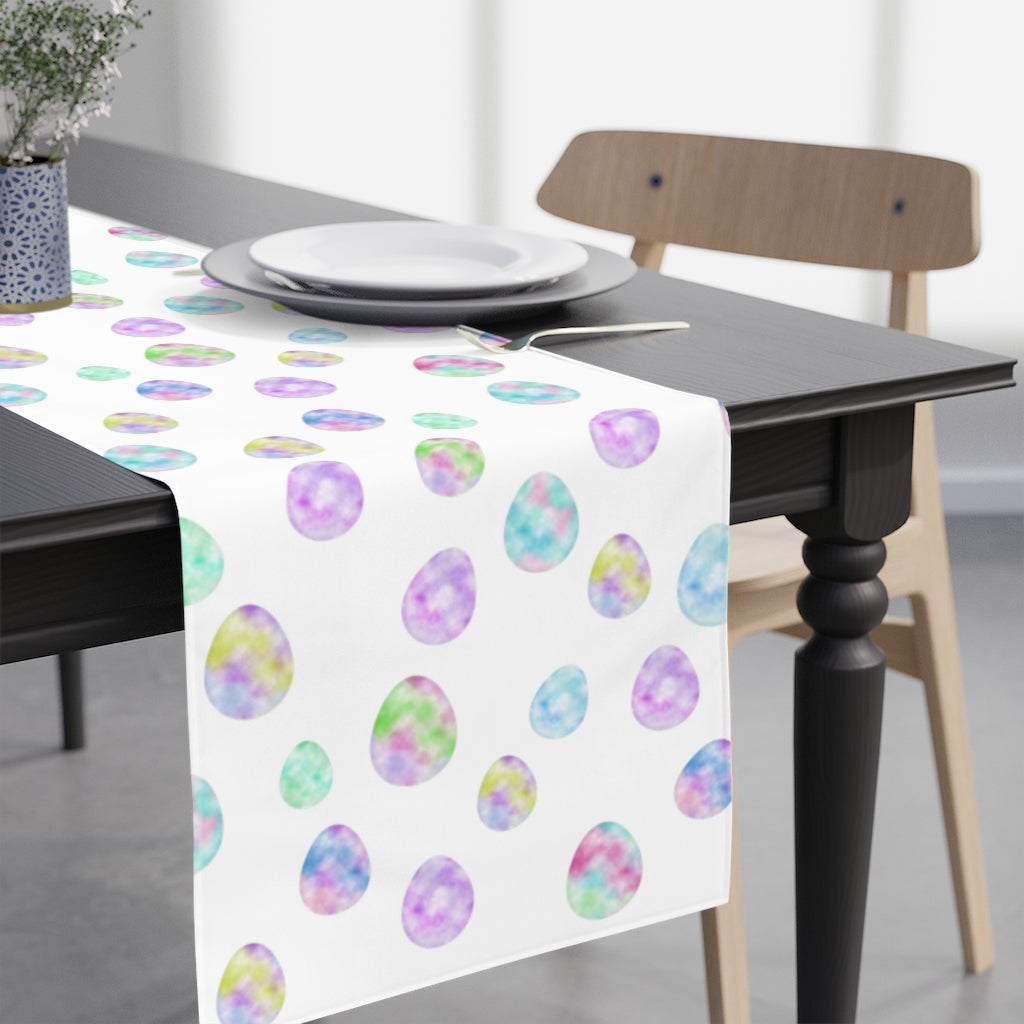 watercolor easter table runner