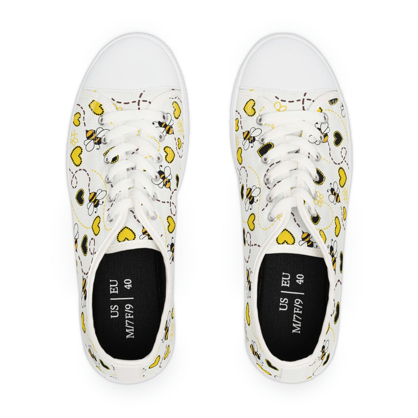 Women's Low Top Sneakers . / Custom Honey Bee Print