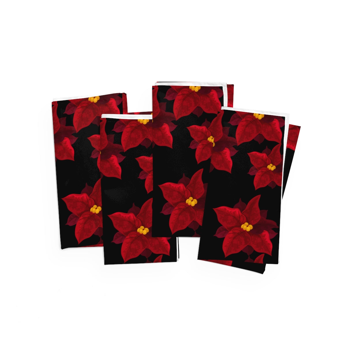 Christmas Napkins / Poinsettia Christmas Decor / Poinsettia Napkins