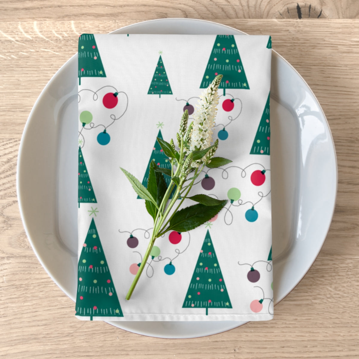 Christmas Napkins / Christmas Tree Decor / Christmas Lights Decor