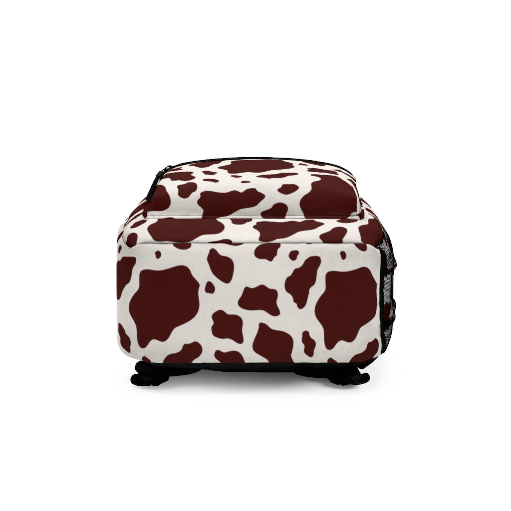 girls brown cow print bookbag for girls back to school